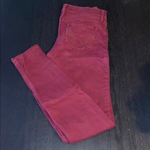 Hollister Maroon Super Skinny Jeans